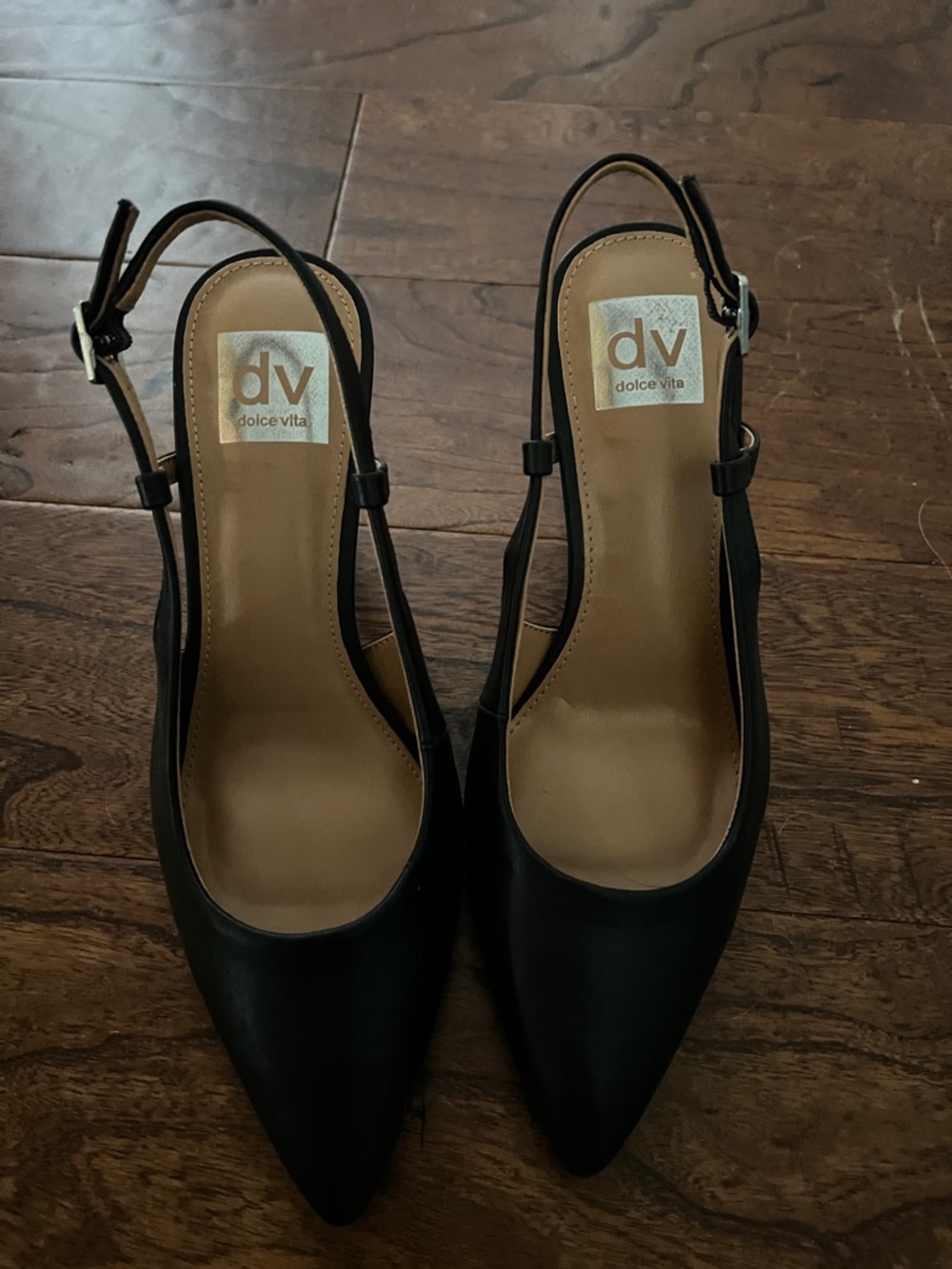 Dolce Vita Black Pointed Slingback Heels
